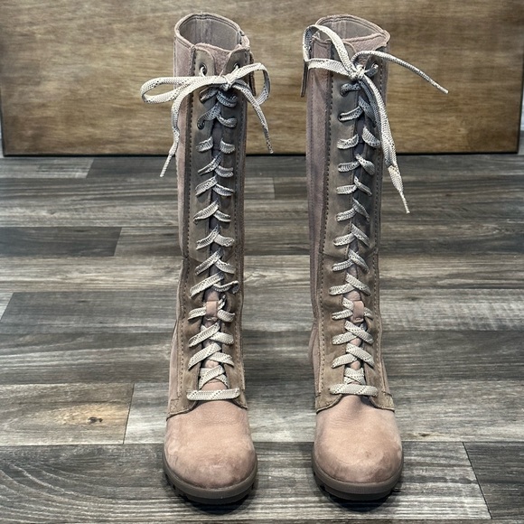 Sorel Joan of Arctic Wedge Tall Lace Up Boot in Ash Size 6 - Picture 4 of 11